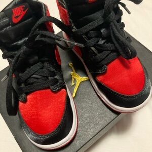 Nike Kids Red and Black High Top Sneakers